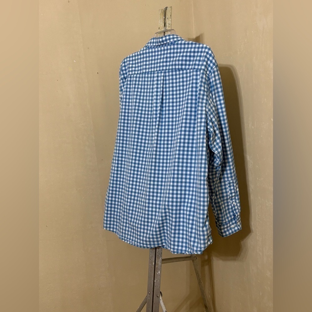 Amazon Essentials Blue and White Gingham Casual Button Down Shirt Regular Sz XL - Picture 5 of 7